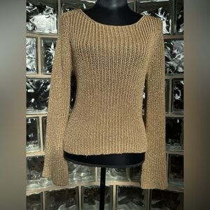 The Limited Vintage Women’s Gold Metallic Knit Sweater Size Large.